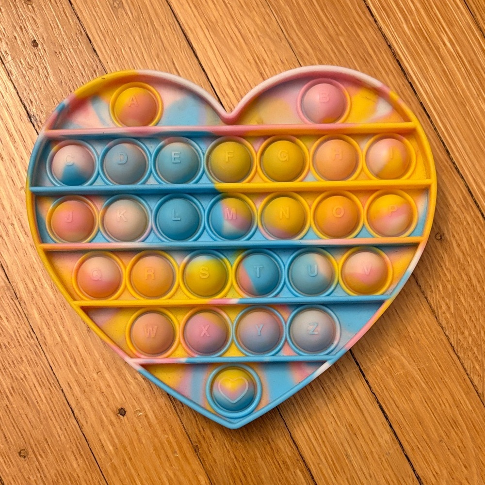 Heart-Shaped Rainbow Pop It Toy